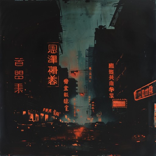 A haunting, desolate tune set in a futuristic cityscape lit by neon lights, characterized by deep, resonating synthesizer chords and mechanical rhythms. The song evokes a sense of isolation amidst technological advancement, with a minimalist structure that lets each sound breathe in the void of a lonesome metropolis.