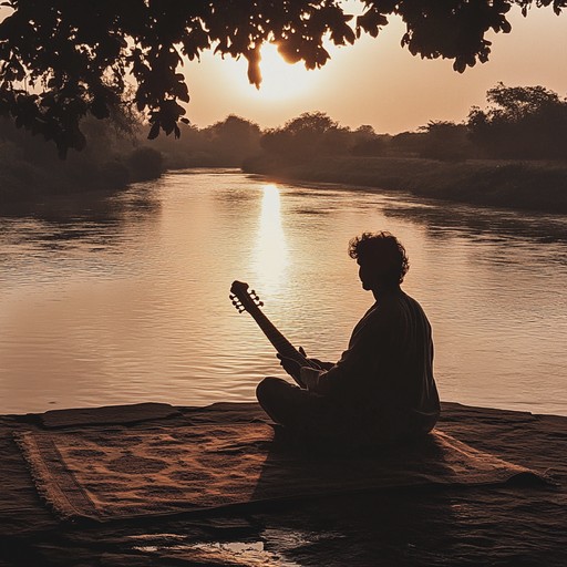 Serene morning raga invites listeners into a peaceful, reflective state, harmonizing the tranquil beauty of morning with the soothing sounds of the sitar. Accompanied by gentle percussion, this hindustani composition stirs feelings of inner peace and hope, creating a perfect backdrop for meditation or contemplation.