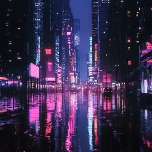 An instrumental piece that combines soothing synthesizer melodies with gentle rhythms, transporting the listener to a nocturnal journey through a retro futuristic city bathed in neon lights. The track embodies the chill vibes of the 80s, invoking feelings of relaxation and nostalgia.