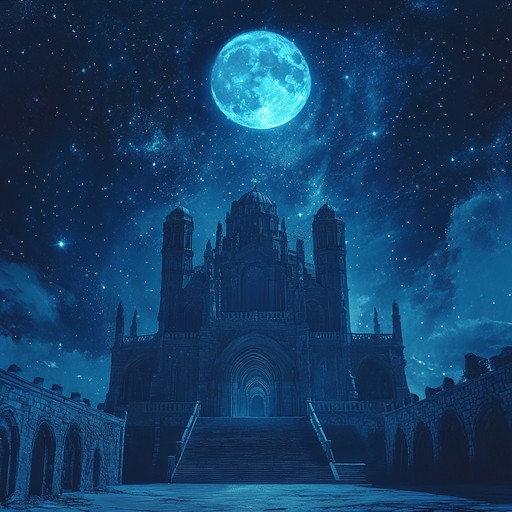 An instrumental gothic composition that peacefully weaves haunting melodies with serene undertones, invoking the calmness of a moonlit night in an ancient cathedral.