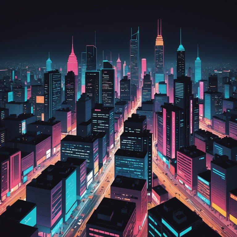 Imagine a bustling cityscape at night, vibrant with neon lights and lively crowds. The soundtrack to this upbeat urban environment is a funky fusion of electric guitar riffs layered with smooth, eclectic beats. The music pulses with a dynamic rhythm, capturing the essence of night time excitement, gliding effortlessly between energetic bursts and cool downtempo grooves.