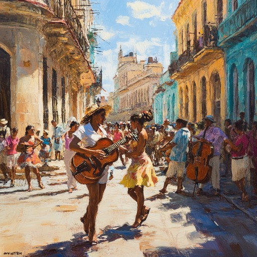 This instrumental piece captures the essence of cuba’s historical nightlife with passionate afro cuban rhythms, festive brass sections, and nostalgic melodies that echo the spirited dance halls of old havana.