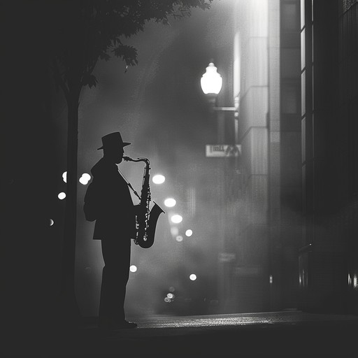 A desolate midnight journey through empty city streets expressed through smooth jazz melodies that intertwine with heartfelt, soulful undertones, evoking a profound sense of melancholy and solitude.