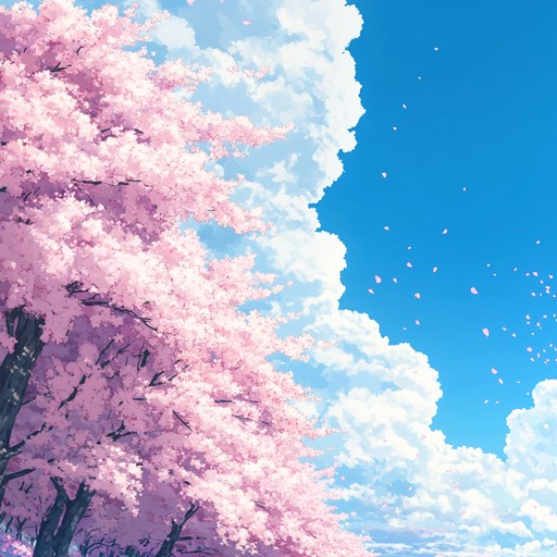 A captivating anime track mixing orchestral and electronic sounds. Soaring strings and bright synths create an uplifting mood, bringing the feeling of cherry blossoms dancing in the wind. Electro beats add an energetic, vibrant pulse, making it ideal for anime scenes of celebration and new beginnings.