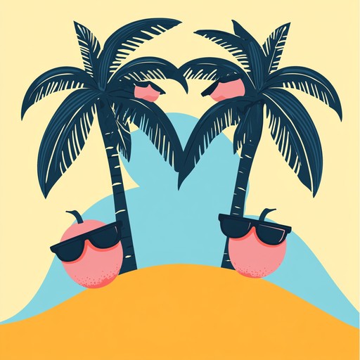 An instrumental track that captures the light hearted spirit of a tropical island, blending playful melodies with whimsical rhythms. The piece evokes imagery of coconut palms swaying in the breeze, colorful birds singing, and carefree moments under the sun.