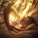 peaceful harp lullaby creating calm, celestial bedtime atmosphere