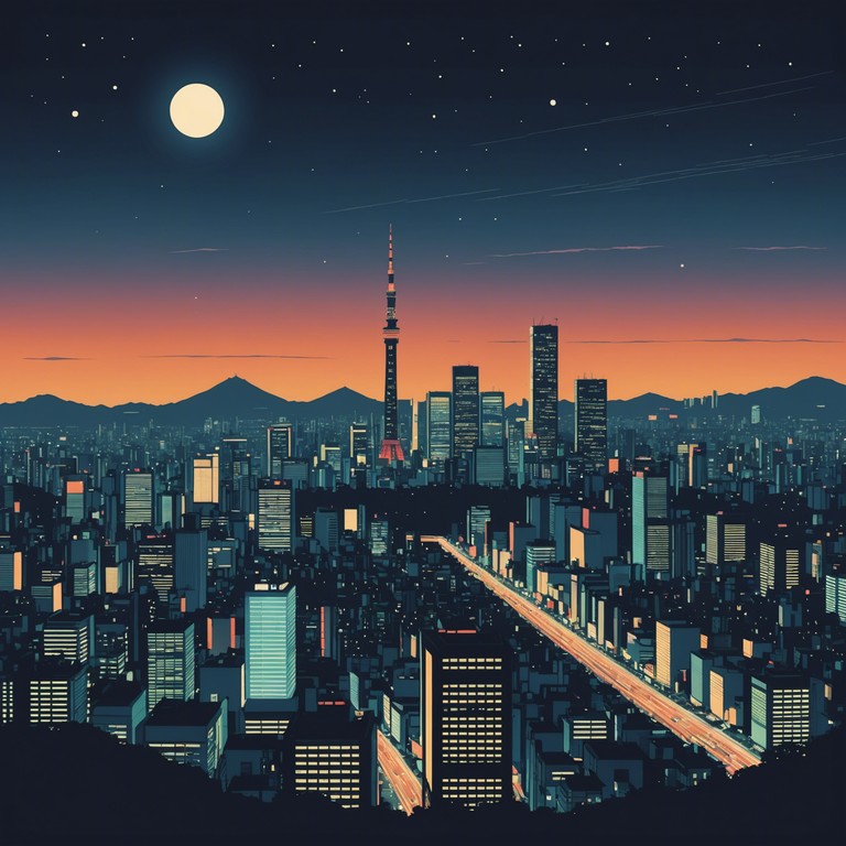The music creates a vivid soundscape that feels like cruising through the neon lit streets of tokyo, feeling the pulse of the city's heart while immersed in a sense of vibrant whimsy and futuristic allure.