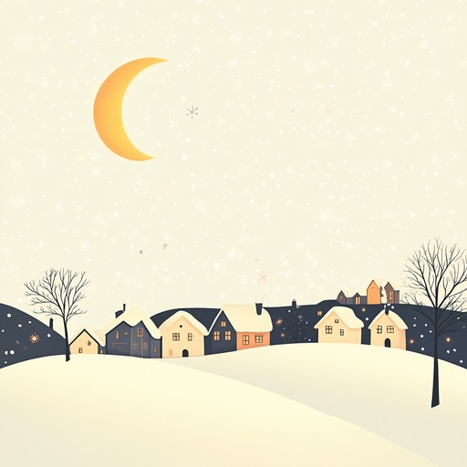 A tender instrumental piece that combines the warmth of festive bells with the calming tones of a lullaby, evoking images of crisp winter nights under starlit skies, softly falling snow, and the peaceful hush of a festive evening.