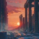 orchestral strings evoke past civilization's grandeur