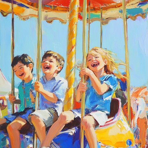 Immerse yourself in a whimsical world of bouncy rhythms and dreamlike melodies reminiscent of a colorful carnival carousel. This instrumental piece captures the essence of playful wonder and nostalgic joy, evoking memories of carefree summer days filled with laughter and magic.