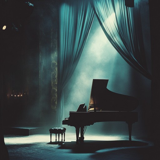 This haunting composition captures the listener with its ghostly piano and lush strings, combined to form a surreal dark cabaret reverie. Echoing vintage glamour with eerie undertones, the piece moves like a shadowed waltz, inviting into a twilight of illusion and reality. Whispers of the past and present harmonize in an enigmatic dance, creating a trance like atmosphere.