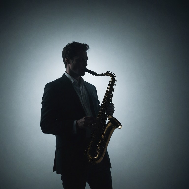 Imagine a saxophonist standing under a flickering street lamp on a cold night, playing slowly as distant shadows move unpredictably. The elongated notes blend with the fog, creating a visual and auditory sensation of chilling suspense and intrigue.