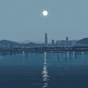 a gentle melody capturing seoul's night under serene moonlight