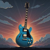 electric guitar leads stormy symphonic rock