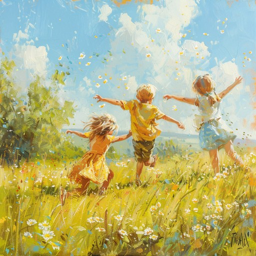 An instrumental track that combines lively, playful melodies with a sense of freedom and joy. The music evokes images of children running through a sunny meadow, discovering the world with wonder and excitement. The dynamic use of marimbas and light percussion creates an energetic and carefree atmosphere, perfect for liberating young minds and inspiring their creativity.