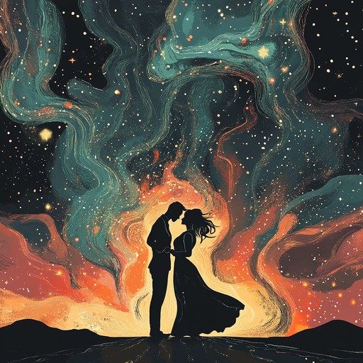 A powerful and evocative instrumental waltz that captures the fiery intensity of a passionate dance beneath the swirling night skies. The melody sweeps listeners into a whirlwind of emotions, echoing the movement of stars and the burning of hidden desires.