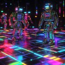 catchy groove for humorous robotic dance theme party