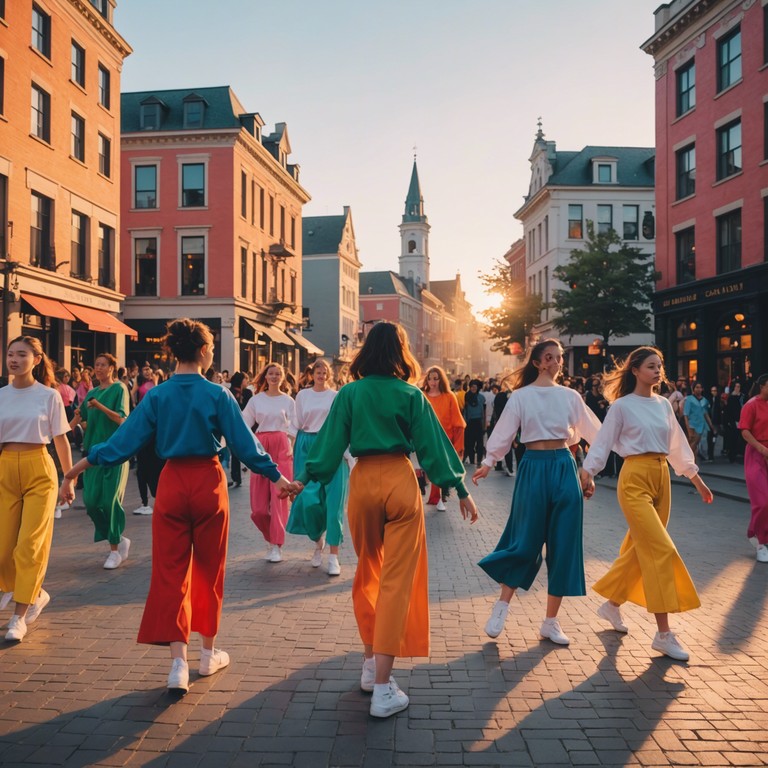 Imagine the first rays of sunshine gently warming up a festive town square where locals gather to dance. The song captures the essence of excitement and optimism through lively rhythms and compelling percussions that narrate a story of a new day filled with hope and joy.