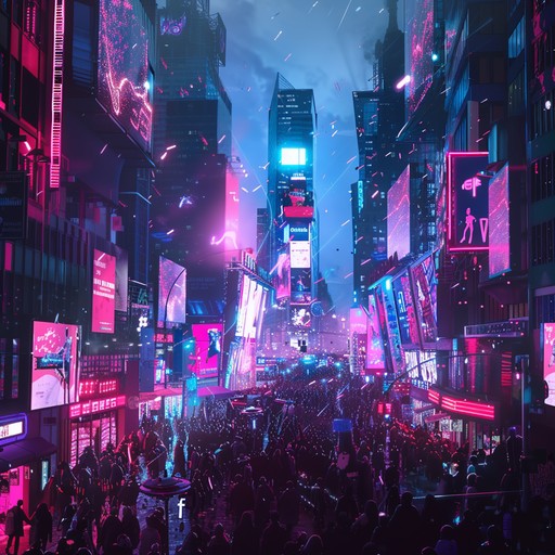 A blend of nostalgic 80s synths and futuristic beats, celebrating triumphs under neon city lights. The pulsating rhythms and vibrant melodies evoke a sense of joy and exuberance, perfect for marking moments of success.