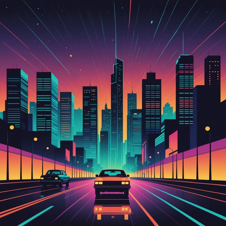 This track takes you on a ride through a technologically advanced metropolis, powered by pulsating synth rhythms and the glow of digital billboards. The composition feels both contemporary and reminiscent of classic 80s synth tracks.