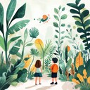 a playful tune inspiring children's imagination in a magical garden