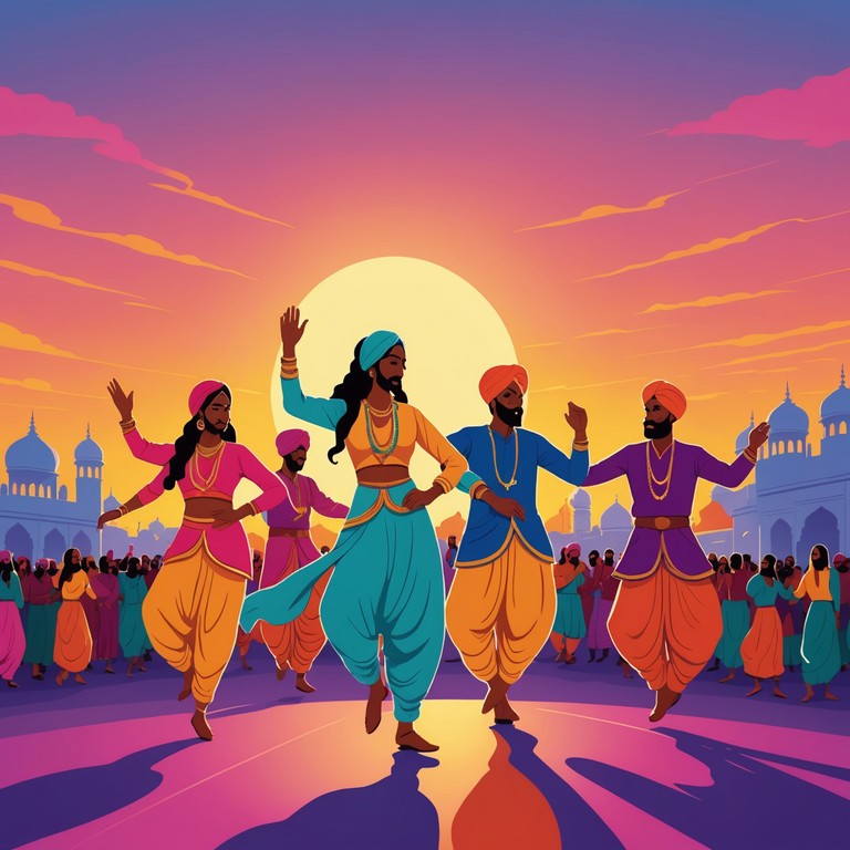 Infusing the vibrant culture of punjab with energetic dance beats, this composition combines traditional dhol rhythms with modern synths to create an uplifting soundscape that encourages joy and dance. This fusion uplifts spirits and connects to the roots of bhangra, making it an irresistible dance track.