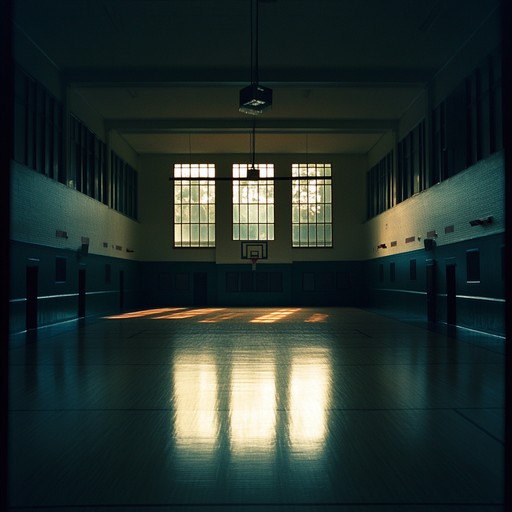 A haunting pop rock track set in the unsettling environment of a school gym during a high school dance. The electric guitar riffs are laced with a touch of darkness, while the melody creates a sensation of impending doom. Ideal for scenes in horror movies or psychological thrillers, evoking a chilling yet nostalgic vibe