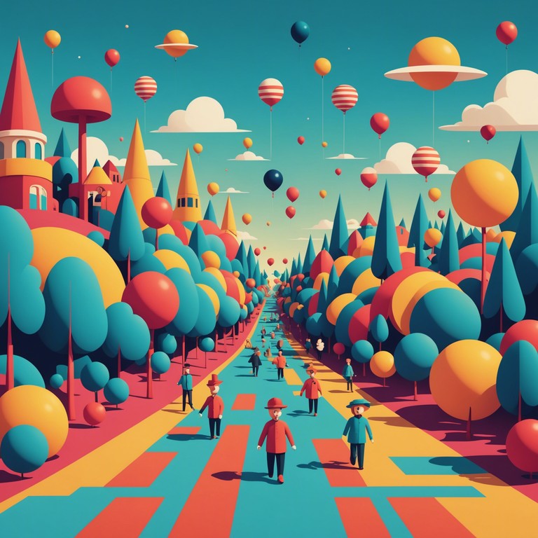 Navigate a delightful soundscape that mimics a journey through a video game toyland where each note played from a synthesizer brings to life an animated digital character. Perfect for imaginative scenes or engaging interactive experiences.