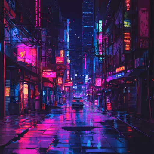 A captivating electro track blending heart wrenching melodies with dynamic beats, taking listeners on an emotional journey through a night time cityscape, illuminated by the glow of neon lights. The interplay between melancholic synth lines and rhythmic bass grooves creates a deeply evocative atmosphere.