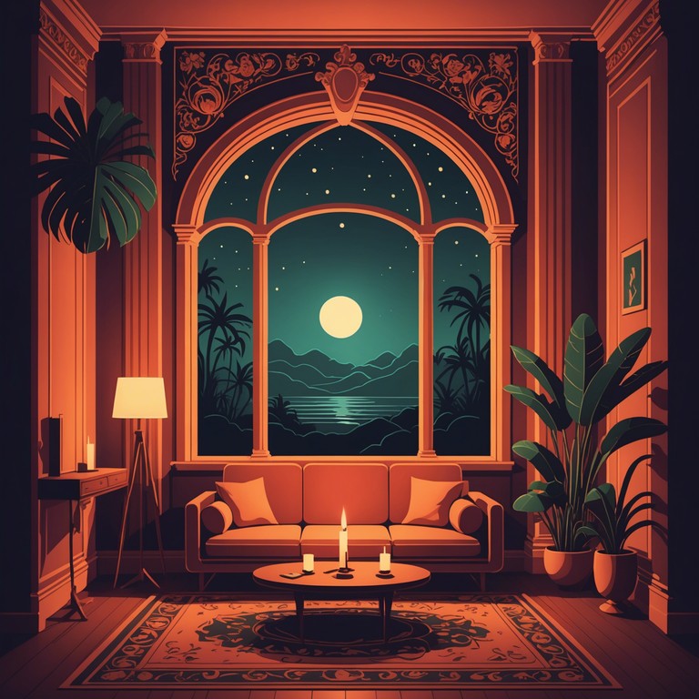 Imagine a dimly lit room with plush cushions and flowing curtains, where every note of the electric piano resonates with deep, sultry tones that call to the wanderer in every soul