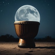 echoing drums under a haunting moonlit desert