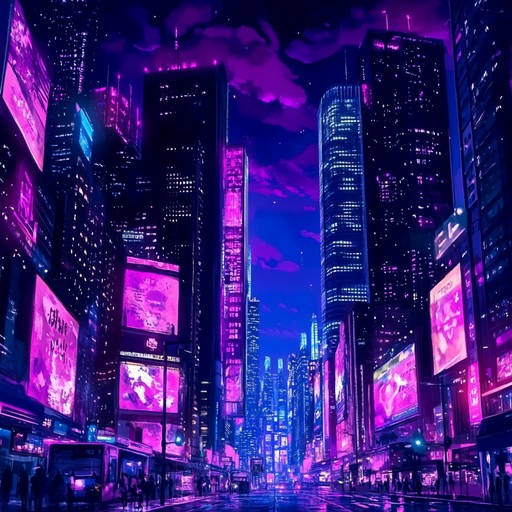 Immerse yourself in an exhilarating cyberpunk odyssey where ecstatic energy meets futuristic electronic rhythms. This instrumental track delivers pulsating beats, soaring synths, and layered soundscapes that transport listeners into a neon lit metropolis at the heart of a digital revolution.