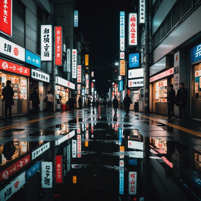 In the heart of a neon lit tokyo under a crescent moon, gritty textures meet the mellifluous tones of a synthesizer, creating a soundscape that feels both intimately urban and strangely otherworldokie. The track portrays the bustling city life with an underlying tone of solitude and introspection, masterfully blending the traditional with the futuristic.