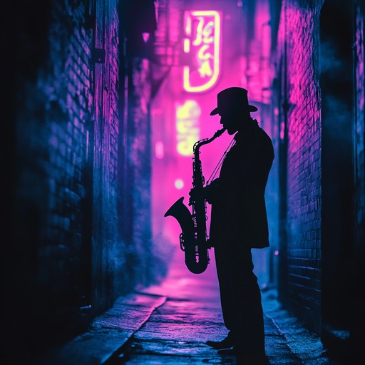 An instrumental track blending the raw edge of jazz saxophone riffs with pulsating house rhythms, capturing the essence of urban nightlife and the energy of the city streets after dark.