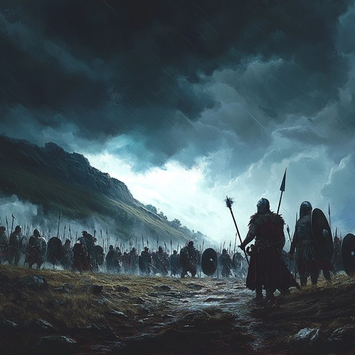 Imagine an ancient battlefield where warriors clashed under a menacing sky; this track captures that intense, dramatic spirit with heavy riffs and explosive beats