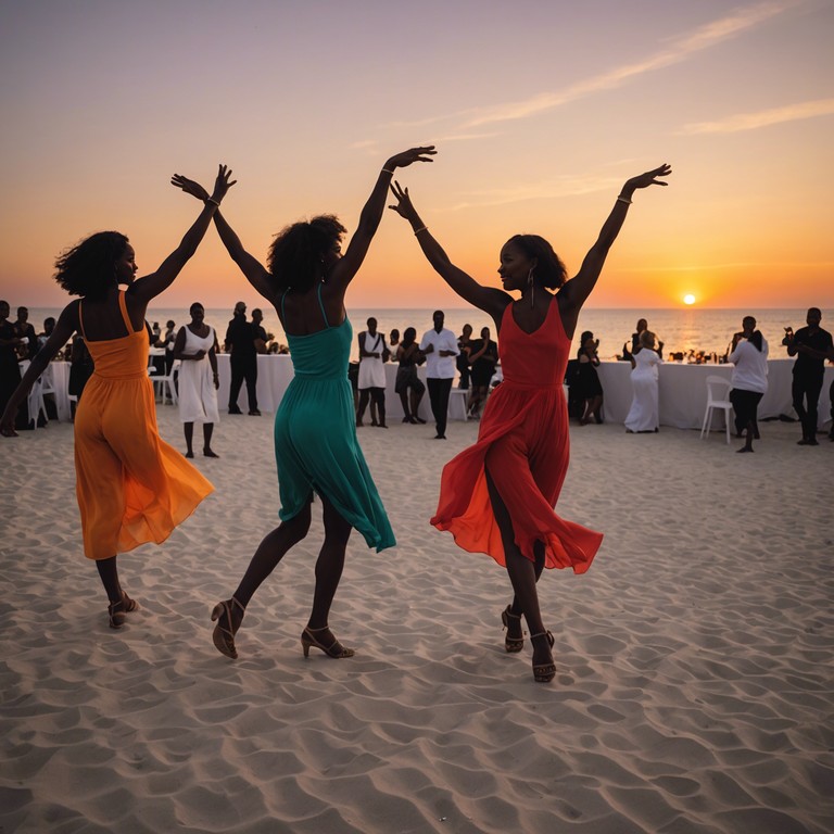 Imagine a perfect summer day, the sun setting over a bustling beach party where everyone is dancing to the rhythms of this track. The sky streaked with colors of orange and pink, the air alive with laughter and the clinking of cocktails. This balafon infused reggaeton track fills the scene with joy and an unstoppable urge to dance.