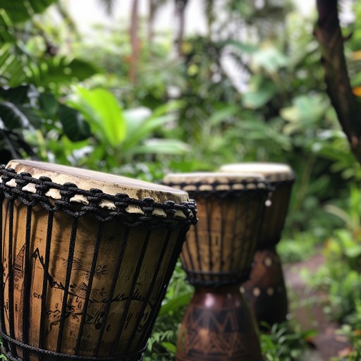 An energetic burst of fierce tribal drums echoing through dense jungles, perfect for scenes of wild dances, savage hunts, and untamed nature. The unrelenting beats stir the primal spirit and evoke ancient power.