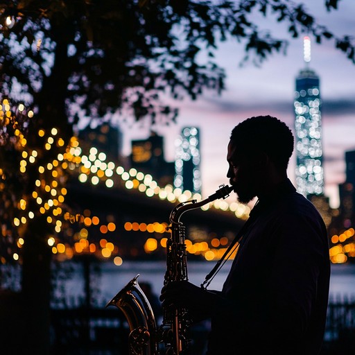 A captivating instrumental track that combines smooth jazz melodies with subtle electronic beats, evoking the vibrant atmosphere of a city at night. Gentle saxophone leads weave through ambient synth layers, creating a relaxed yet energizing mood perfect for unwinding or background ambience.