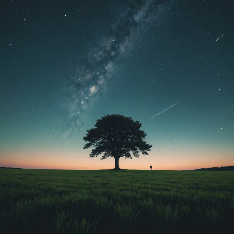 An instrumental sertanejo track featuring gentle, melodic guitar strums that evoke a sense of peace and nostalgia, perfectly suited for reflecting under a starlit sky. The music is intertwined with the subtle sounds of nature, embodying the serene landscapes of rural brazil.