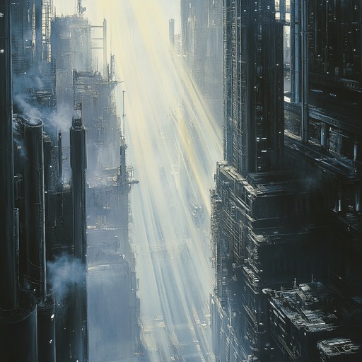 An instrumental track combining the raw power of industrial sounds with uplifting rock melodies, illustrating the synergy between machines and the human spirit.