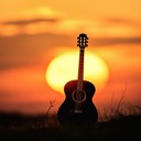 a 70s instrumental reflecting a tranquil sunset over the horizon