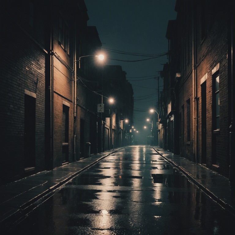 This track uses a gritty muzak to evoke the feeling of wandering through the deserted, shadowy streets of a bustling city as it winds down. The music paints a picture of isolation among the urban sprawl, where the soft glow of streetlights meets the dark corners of silent buildings.