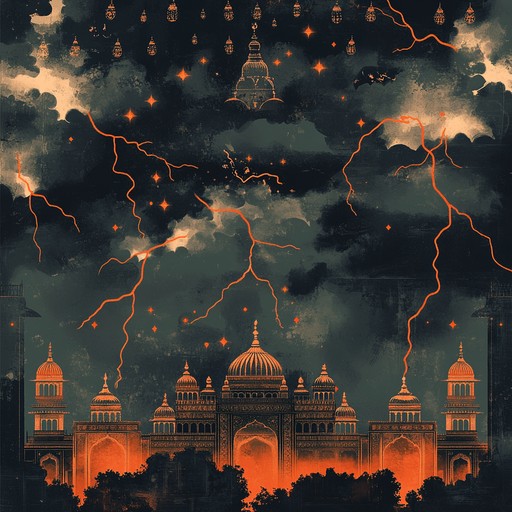 Merging traditional indian raga themes with the intensity of rock, this piece creates a compelling sense of anxiety. An electric sitar drives the melody with dissonant riffs and syncopated rhythms, accompanied by powerful percussion and distorted guitar. Dynamics fluctuate between quiet introspection and loud, chaotic sections, capturing the essence of inner turmoil and tension.