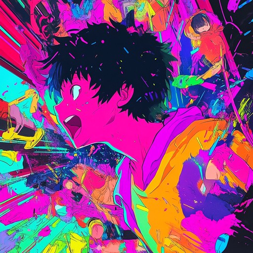 A wild amalgamation of neon bright soundscapes and frenzied anime inspired orchestration that takes you on a high energy, unpredictable journey through explosive beats and whimsical melodies.