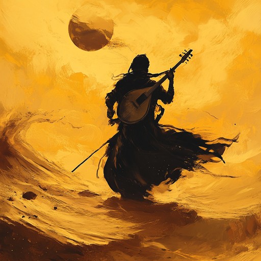 A powerful instrumental track blending aggressive middle eastern melodies with intense rhythms, delivering an energetic and fierce sonic experience evocative of desert storms and ancient battles.