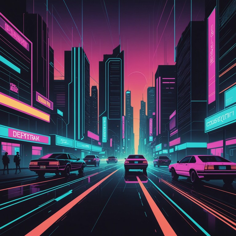 Immerse in the dynamic sounds of an electrifying synthwave track that captures the essence of a high stakes urban adventure with aggressive synths and relentless beats meant to augment the thrills of a neon drenched escapade.