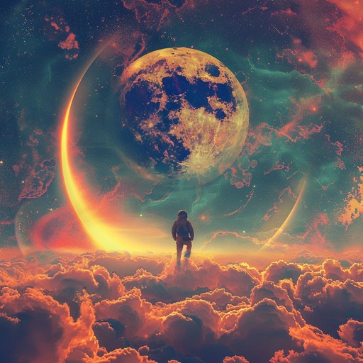 This track immerses the listener in a vivid audial experience, blending intricate psychedelic melodies with surreal, otherworldly soundscapes. Perfect for a deep, introspective journey or an exhilarating adventure through cosmic realms. The use of an electric guitar adds a touch of classic rock nostalgia, intensifying the evocative and rich psychedelic atmosphere.