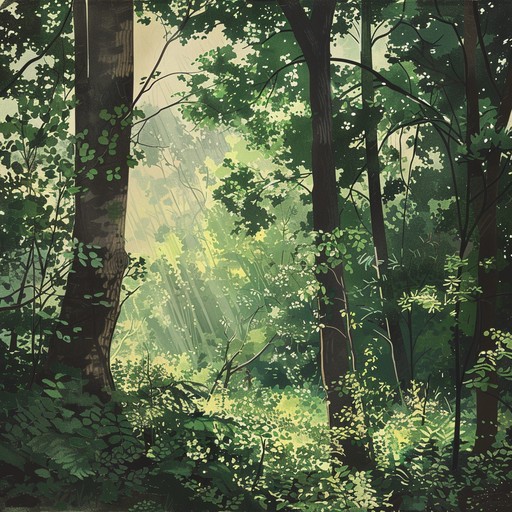 A captivating symphonic piece that paints a serene picture of an enchanted forest. The music gently flows, capturing the tranquil ambiance of rustling leaves, chirping birds, and the whispering breeze. Ideal for relaxation and peaceful moments.