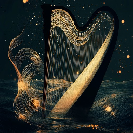 An instrumental lullaby featuring a harp's enchanting melodies, gently soothing the listener and creating a hypnotic atmosphere that guides them into a peaceful, restorative sleep beneath the twilight sky.