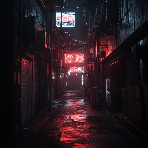 Embark on an intense auditory journey through a dystopian, shadow filled landscape where dark electro beats and suspenseful, eerie atmospheres create an overwhelming sense of being pursued through the ominous, futuristic streets.